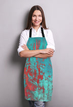 Red and Turquoise Apron, Funny Baking Apron Blood Splatter Novelty Cooking Chef Present For Men Womens Baking Present Full BBQ Grilling Kitchen Apron