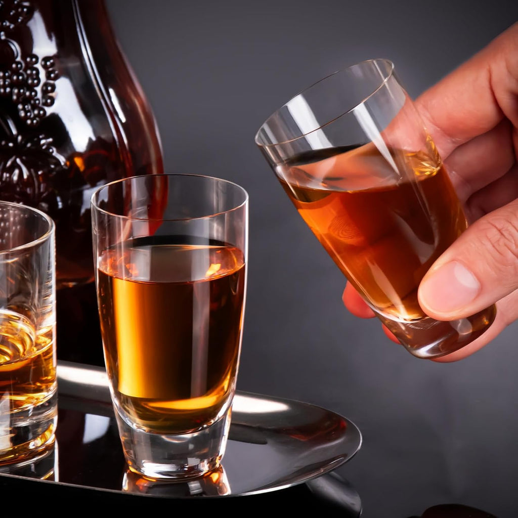 KAMMAK Shot Glasses Set of 2, 60ml/2oz Clear Espresso Shot Glass with Heavy Base for Bar Restaurants Home, Small Whiskey Shot Glass for Vodka, Whiskey, Tequila, Spirits & Liquors