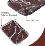 Marble Vanity Tray, 11.8in Stone Bathroom Tray for Countertop, Red Decorative Tray for Dresser Organizer, Luxury Serving Tray for Kitchen, Storage Dish for Kitchen Sink, Perfume, Jewelry Holder