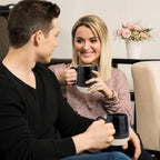 Hasense Coffee Mugs Set of 2, 20 oz Coffee Cups Ceramic, Big Tea Cup with Comfortable Handle, Black Coffee Mug Set for Office and Home, Ideal for Latte Soup Tea Mike, Dishwasher Microwave Safe