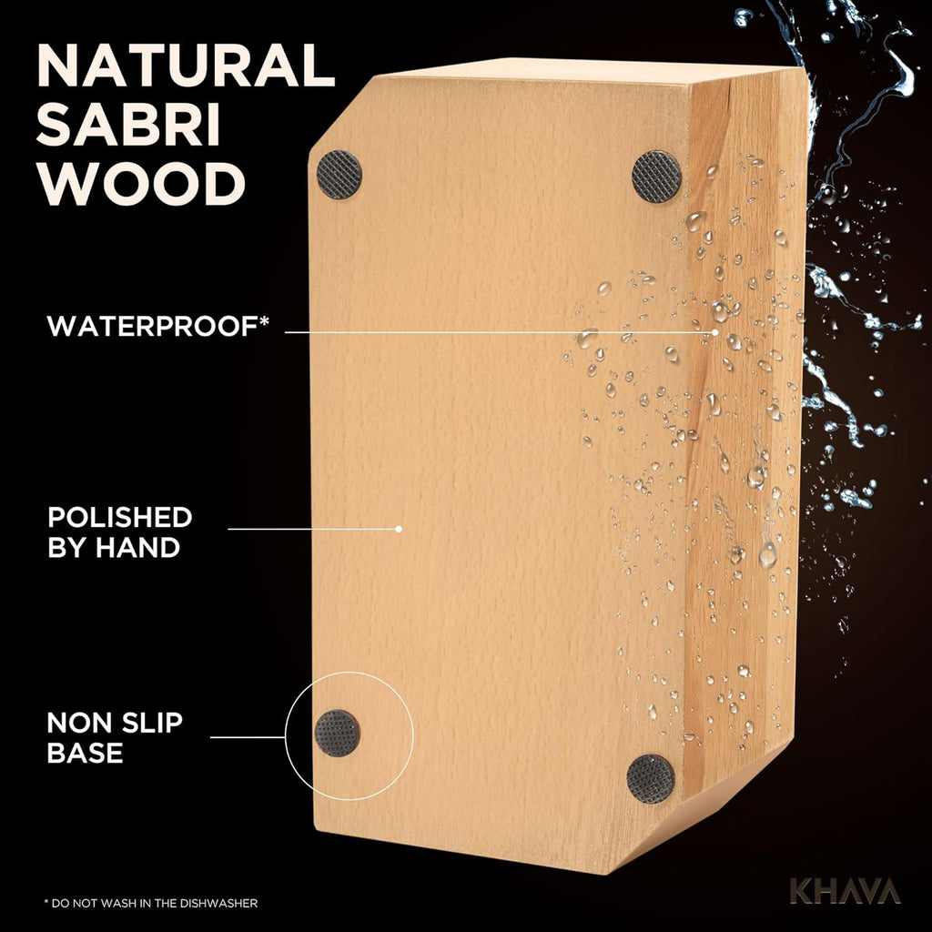 KHAVA Espresso Tamping Station | Wooden Coffee Tamper Station 51-54 mm | Espresso Organizer Portafilter Holder | Coffee Station Organizer for Countertop | Espresso Accessories for Coffee Bar, Natural