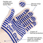 CZSYZCZS Extreme Heat Resistant Oven Gloves - 932F - Cooking Gloves for BBQ, Grilling, Baking,Cutting, Smoker Fireplace