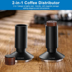 51mm Espresso Tamper & Magnetic WDT Tool, Barista Cofee Tamper with Spring Loaded, Anodized Aluminum Alloy Handle, Stainless Steel Corrugated Base with Cover for Portafilter Basket