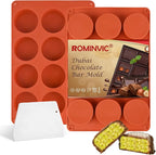 Chocolate Molds,2Pcs Dubai Chocolate Mold and Scraper for Stuffed Bar,Deep Round Fix Chocolate Candy Bar Mold for Filling Knafeh Pistachio Chocolate Bar Kit