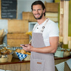 Handepo 4 Pcs Kitchen Cooking Aprons with Pockets Adjustable Waterproof Baking Apron for Women Men, Chef,BBQ, Christmas Gift