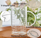 Ackers Mirror Etching Scale Glass Measuring Cup-[Insulated handle | V-Shaped Spout]-Made of High Borosilicate Glass Measuring Cup for Kitchen or Restaurant, Easy to Read, 1000 ML (32 Oz, 4 Cup)