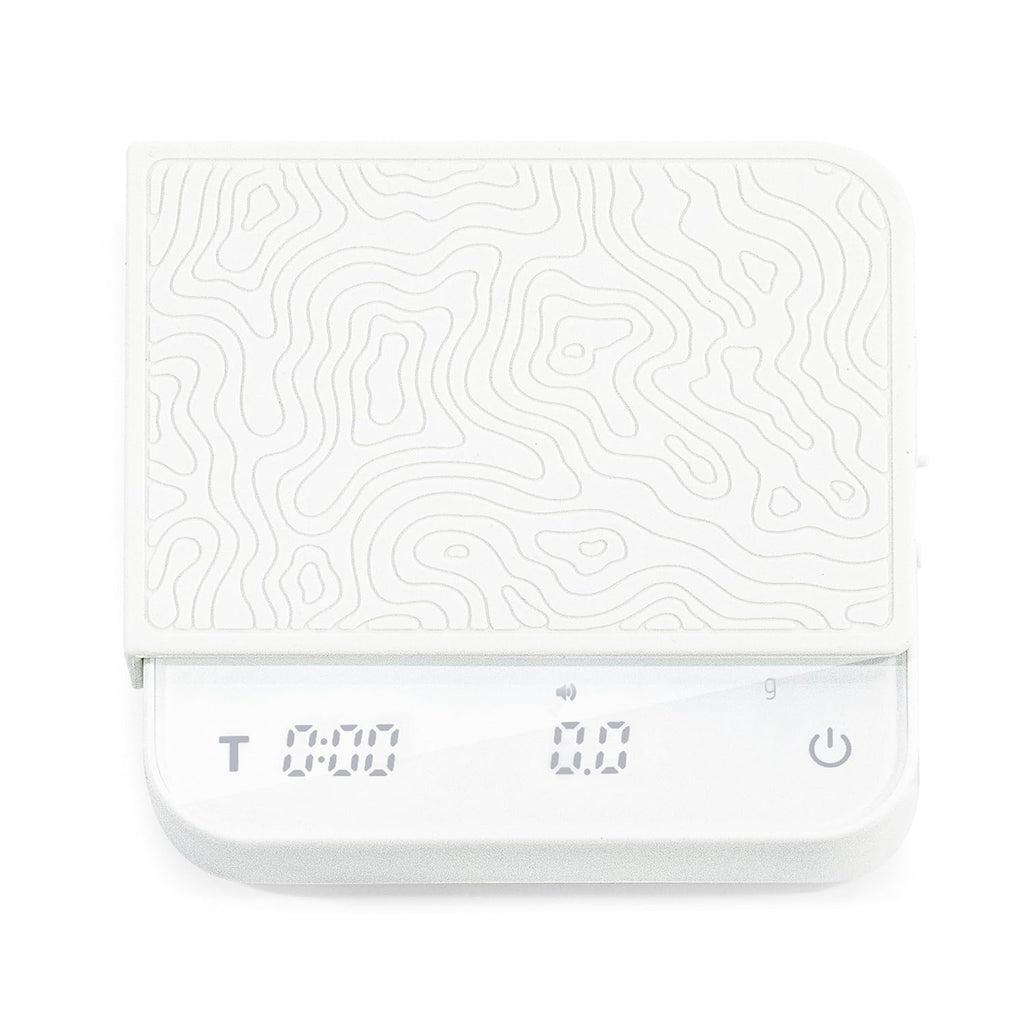 Mini Coffee Scale with Timer – Digital Barista Weight Scale with Designer-Patterned Tamper Mat, 0.1g High Precision, Portable & Rechargeable for Espresso, Pour Over, Drip, and Kitchen Brewing Use