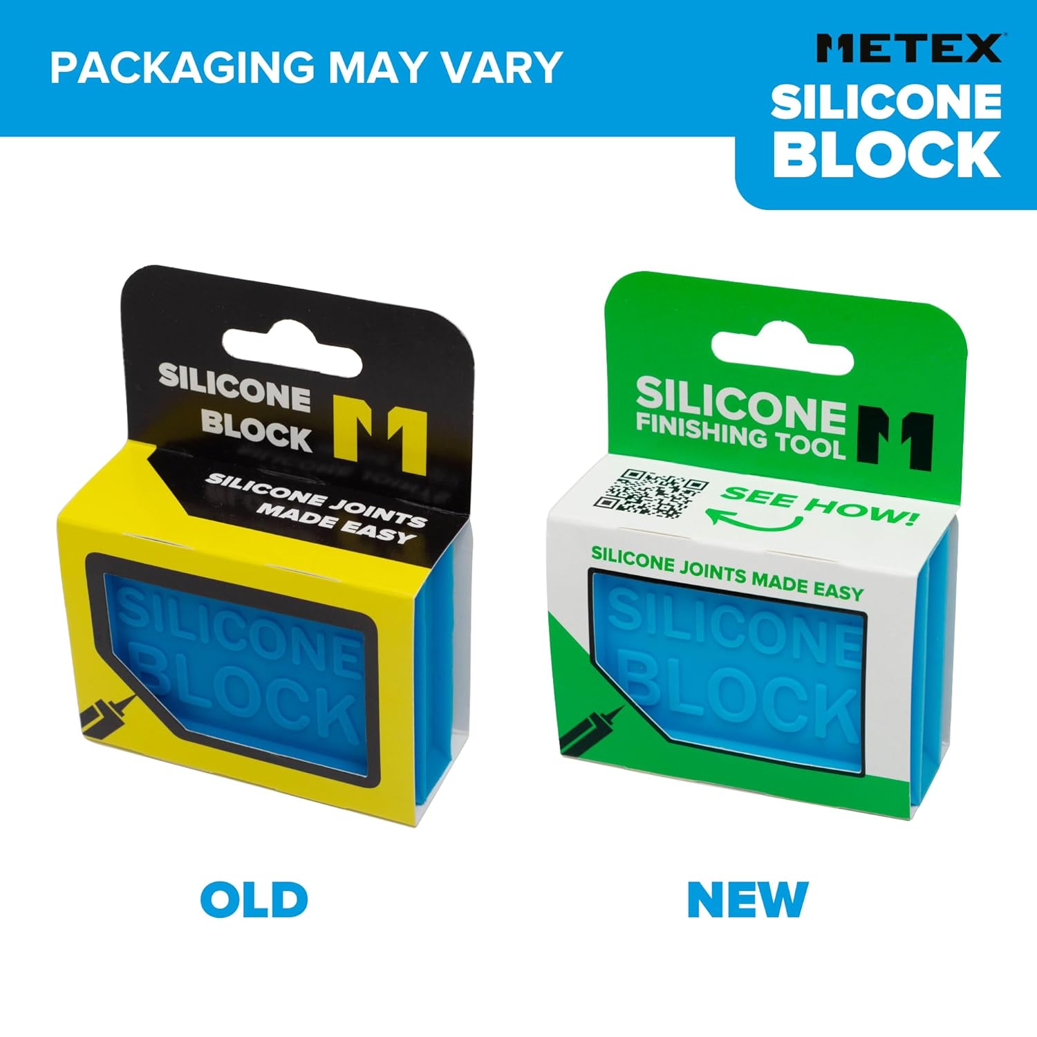 Silicone Block - 5 in 1 Easy Grip Sealant Shaping & Finishing Caulking Tool - Creates A Consistent Width Bead. Sharp & Consistent Internal Corners with A Choice of 6mm Or 8mm Bead