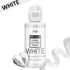 Edible Glitter Paint - 2 fl.oz Food Grade Metallic Glitter Cake Paint for Cake Decorating, Baking, Cupcakes - Shimmer Art Decorative Liquid Edible Paint Food Coloring for Fondant, Donuts (White)