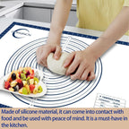 Large Silicone Pastry Mat for Rolling Dough Non Slip Non Stick Silicone Mats for Kitchen Counter 28x20"Blue