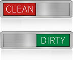 Dishwasher Clean Dirty Sign-Dishwasher Magnet Stainless Steel Clean Dirty Sign for Kitchen Organization Farmhouse Dishwasher Slide Indicator, Optional Adhesive Stickers