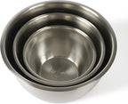 Martha Stewart Rhinewell Mirror Polish 6 Piece Stainless Steel Mixing Bowls with Lid and Non-Slip Base - Grey