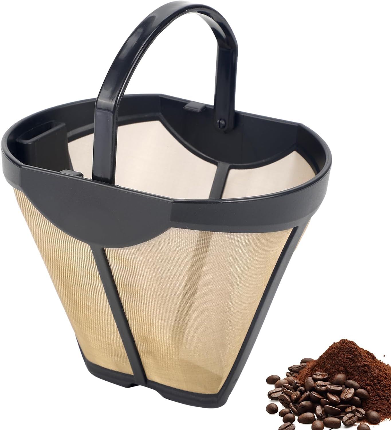 Coffee Permanent Filter for Ninja CFP Dual Brew Models, Reusable Gold Tone Coffee Filter Basket Compatible with Ninja Coffee Makers CFP201 CFP300 CFP301 CFP305 CFP307 (1 Pack)