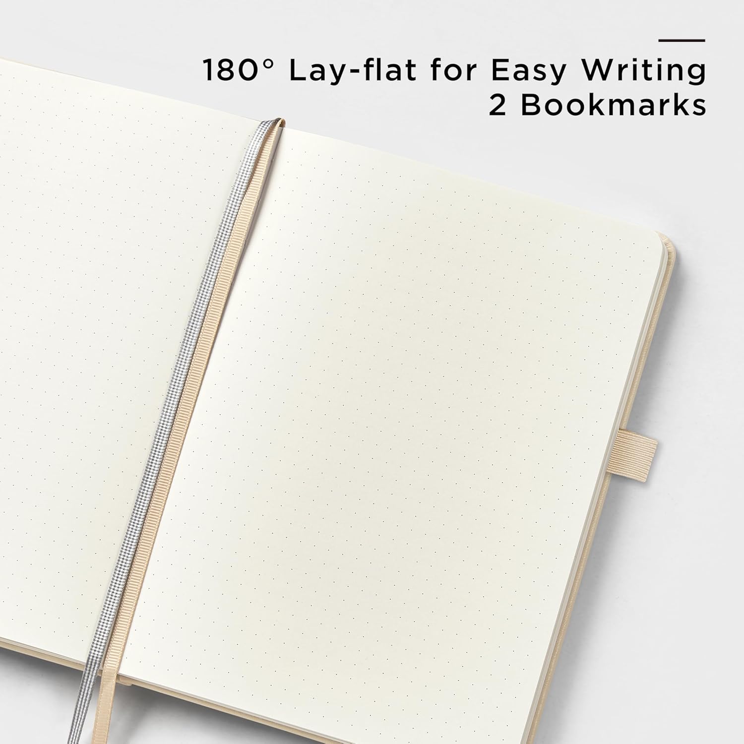 &And Per Se Dotted Journal Notebook (5 Packs), A5 Hardcover Leather Dotted Journal, 160 Pages 100 gsm Thick Paper, 3 Sheets of Stickers Included- 5.7'' x 8'' (Light Apricot