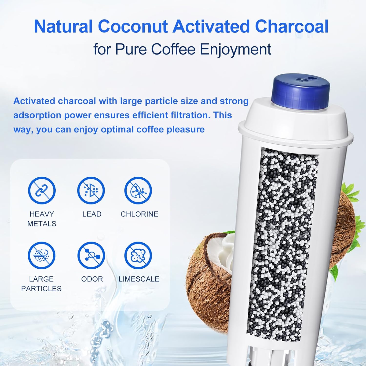 Water Filter Cartridge Replacement for Espresso Coffee Machines - Compatible with ECAM, ETAM, ESAM, Dinamica, Eletta Series - Improves Taste & Protects Your Machine, 4-Pack for Home Use