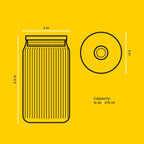 JoyJolt Fluted Glass Tumblers with Bamboo Lids and Glass Straws, Ribbed Can Shaped Drinking Glasses Set of 4, 16oz Cup with Lids and Straws, Iced Coffee Cups, Cocktail/Beer Glasses, Tea Cups