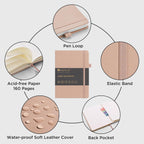 &And Per Se Lined Journal Notebook (5 Packs), 160 Pages, A5 5.7 x 8 inches College Ruled Thick Paper Notebook Journals for Writing, Hardcover Notebooks for Women Men Office School (Apricot)