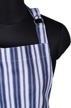 AMOUR INFINI Cotton Aprons for Women with Pockets Adjustable Strap and Waist Ties Reusable Printed Aprons for Baking, Cooking, Gardening (27.5 x 33 Inches - Blue)