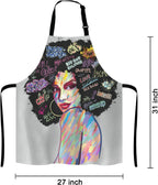 Art Contemporary Digital Painting Portrait of an Afro American Woman Face Adjustable Bib Apron Kitchen Cooking Baking Gardening Apron for Women Men