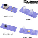 Silicone Dish Drying Mat for Multiple Usage,Easy clean,Eco-friendly,Heat-resistant Silicone Mat for Kitchen Counter,Sink,Bar,Bottle,or Cup Light Purple M 17 inches x 6 inches