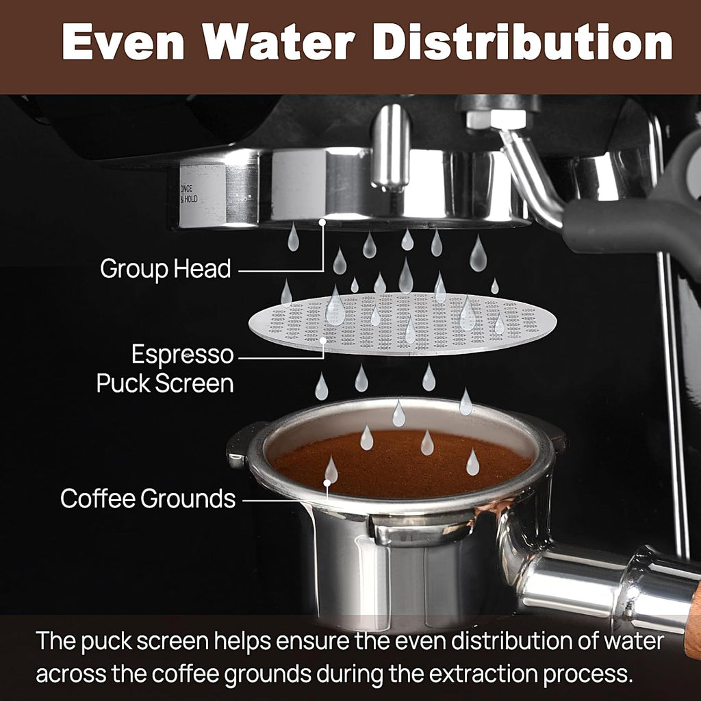 Puck Screen for 51mm Portafilter, Reusable Mesh Coffee Filter for Espresso Portafilter Filter Basket, 1.7mm Thickness 304 Stainless Steel