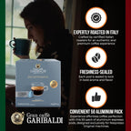 Gran Caffè Garibaldi Decaffeinated Espresso Pods, Italian Roasted Coffee, Decaf Capsules Compatible with Nespresso Original Line Machines, Nitrogen Flushed Intense & Rich Aroma - Decaffeinato (Aluminum) 200 Cups