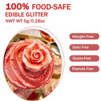 Red Edible Glitter Glimmer Powder for Cakes Drinks - Colaele 5 grams Food Grade Luster Dust Metallic Food Decorating Sprinkle Disco Brew Dust for Cake Decorations Wine Beverage Candy Dessert, Vegan