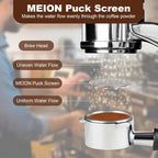 MEION 53.3mm Espresso Puck Screen-2Pack 0.8mm Thickness Espresso Filter Screen, Reusable Metal Coffee Filter for Bottomless Portafilter Basket 54mm, Stainless Steel Coffee Puck Screen