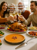 9 Inch Perforated Tart Pan for Crispy Crust w/Pie Cake Server. Removable Bottom, Non-Stick Coating, Rugged Carbon Steel for Tart Quiche Baking. Gift for Women Christmas Thanksgiving Party