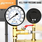 MEANLIN MEASURE 0-200Psi Well Pump Pressure Gauge 1/4" NPT 2" FACE DIAL for Air Compressor Air Regulator Water Filter Lower Mount, with Teflon Tape