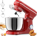 Electric Stand Mixer,10 Speeds Tilt-Head Food Mixer, 3-IN-1 Kitchen Mixer for Daily Cooks with 6 QT Bowl,Dough Hook, Beater, Whisk (Empire Red)
