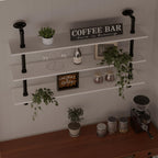 Floating Bookshel Industrial Pipe Shelving Pipe Shelves Rustic White Wall Shelves 36 Inch Farmhouse Book Shelves for Kitchen Bar,Bathroom Wall Mounted