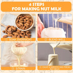 10 Pack Nut Milk Bag, 8‘’ x 12‘’ Fine Mesh Grade Reusable Cheesecloth Bags Strainers, Unbleached Organic Cotton Filter Bags for Almond Milk, Juices, ColdBrew, Cheese, Tea, Yogurt, Coffee