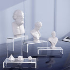 Goabroa 12 Pcs Clear Acrylic Risers Display Stands, 3 Tiers 4mm Thick Transparent Acrylic Shelves Ideal for Collectibles Stand, Party Cake Dessert Holder, Floating Visual Pop Figure Display Shelves