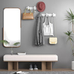 VAEHOLD Hat and Coat Wall Mount Rack - Hooks for Robes, Bags, Keys, and Towels - Bathroom Towel Hanger Organizer (White, “T“ Shape 3 Hooks 2 Pack)