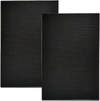17.7" x 11.8" Rubber Bar Mats, Non-Slip and Anti-Spill Non-Toxic Soft Rubber Mats, Coffee Bars, Bars, Restaurants and Barbers Service Mats, Black, 2Pack