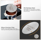 2 Pieces Espresso Puck Screen,Metal Coffee Filter,1.0mm & 1.7mm Thickness 150μm - 316 Stainless Steel,Reusable Barista Espresso Filters for Espresso 58.5mm Portafilter Filter Basket
