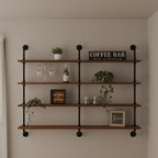Floating Shelves for Wall Bookshelf Industrial Pipe Shelving Shelves 60 Inch Natural Wood Planks Rustic Wall Shelves Hanging Bookshelves Farmhouse Kitchen Shelving