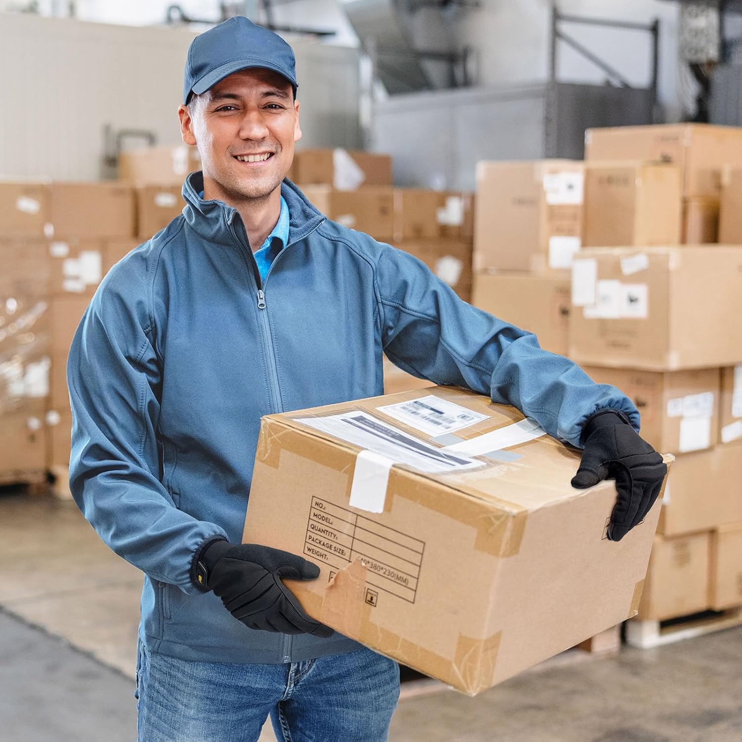 KAYGO Work Gloves For Men, KG125M Mechanic Utility Work Gloves for All Purpose, Excellent Grip, Heavy Duty, Improved Dexterity, Touch Screen,Black,M