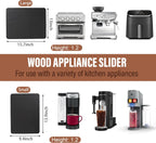 360° Appliance Slider Sliding Tray, Coffee Maker Rolling Tray for Counter Under Cabinet Coffee Pot Mat for Breville Ninja Espresso Machine, Toaster, Air Fryer, Quiet Wheels, Black (Small 13"×9.4")