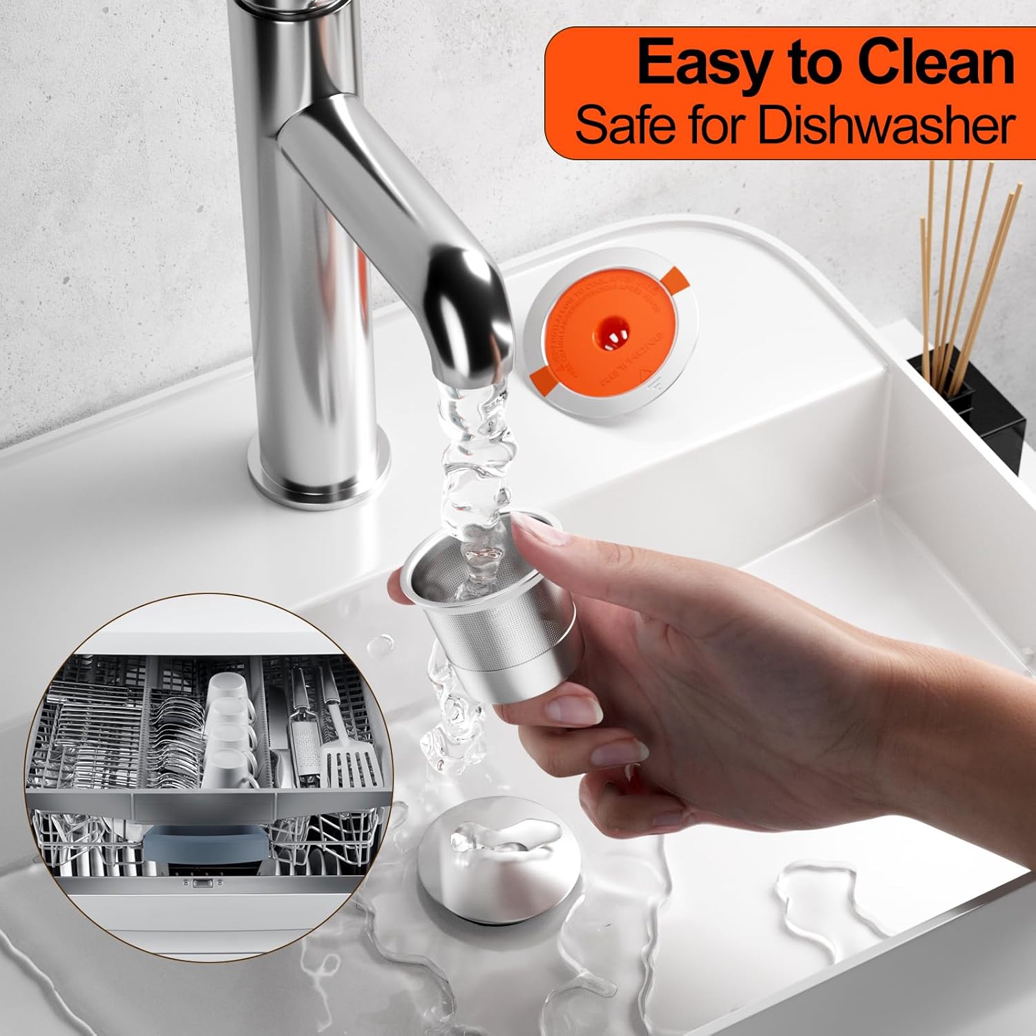 RETHONE Reusable K Cups and Coffee Pods, Stainless Steel K Cups Compatible with Keurig 2.0 and 1.0 Coffee Makers machine BPA-Free Refillable Coffee Filters (1)