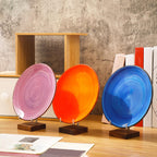 Wenqik 4 Pcs Crystal Display Stand Adjustable Metal Arms Small Rock Display Stand with Wooden Base Geodes Rock Agate Mineral Easel Holder for Collectibles(2.56 x 2.56 x 4.33 Inch)