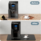 Rnivvi Coffee Mat, 16" x 24" Coffee Bar Mats for Espresso Machine Station Accessories and Organizer, Hide Stain Rubber Backed Absorbent Dish Drying Pad for Kitchen Counter, Cute Bar Decor Pad, Black
