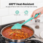 High Heat Resistant Silicone Spatula: U-Taste 600ºF Hot-Proof Food Grade Rubber Kitchen Baking Scraper, Flexible and Sturdy Cooking Utensil for Mixing Scraping in NonStick Cookware (4PCS, Multicolors)