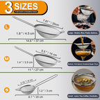 Anaeat Fine Mesh Strainers - Premium Stainless Steel Colander Sieve Sifters, with Durable Mesh and Sturdy Handle, Excellent for Sifting Dry ingredients, Flour, Pastas, Rice, Tea (3.15"+5.5"+7.87")