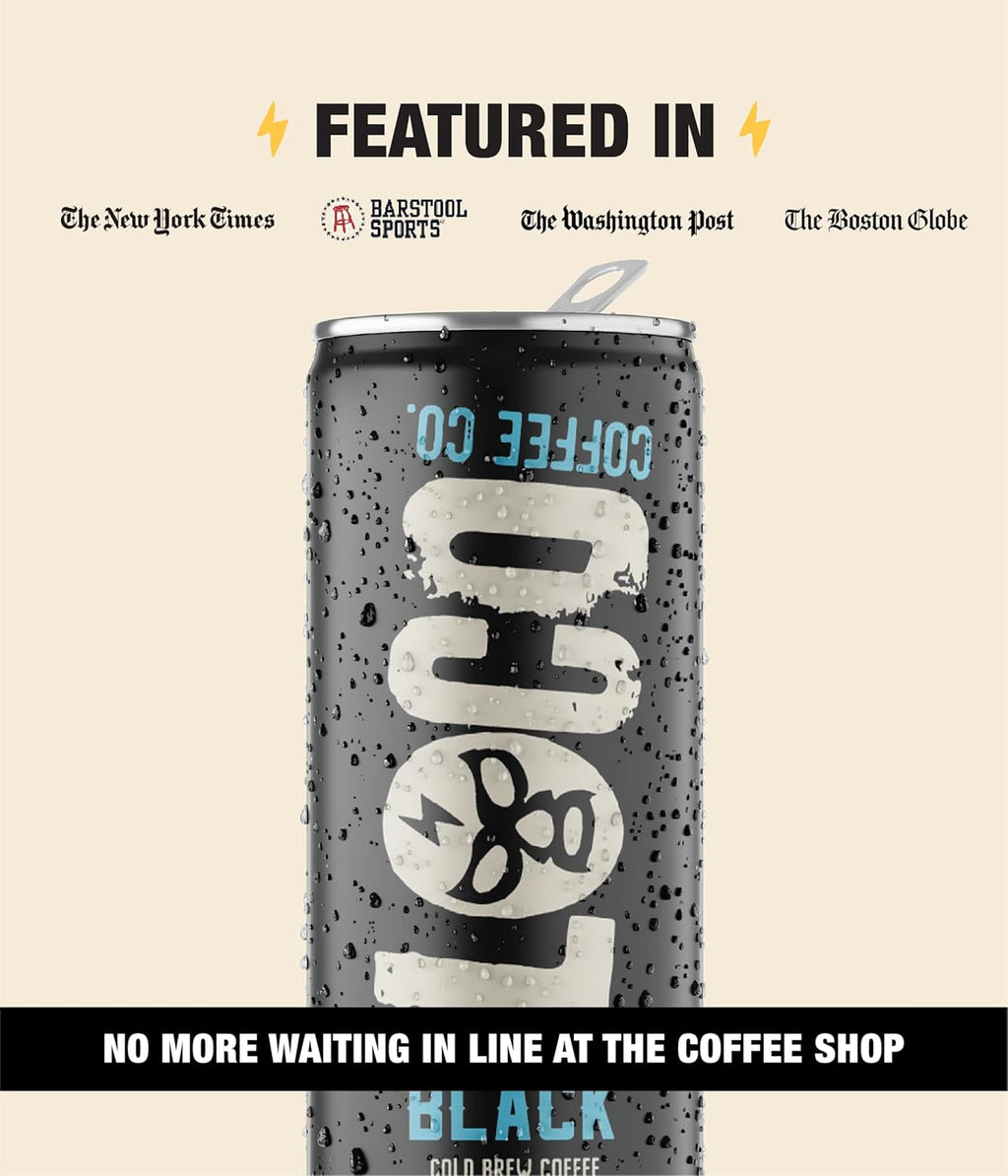 Loco Coffee Black Cold Brew 11 Ounce Can, 12 Count | Zero Sugar, 190mg Caffeine | Gluten Free and Dairy Free | Low Calorie Iced Coffee