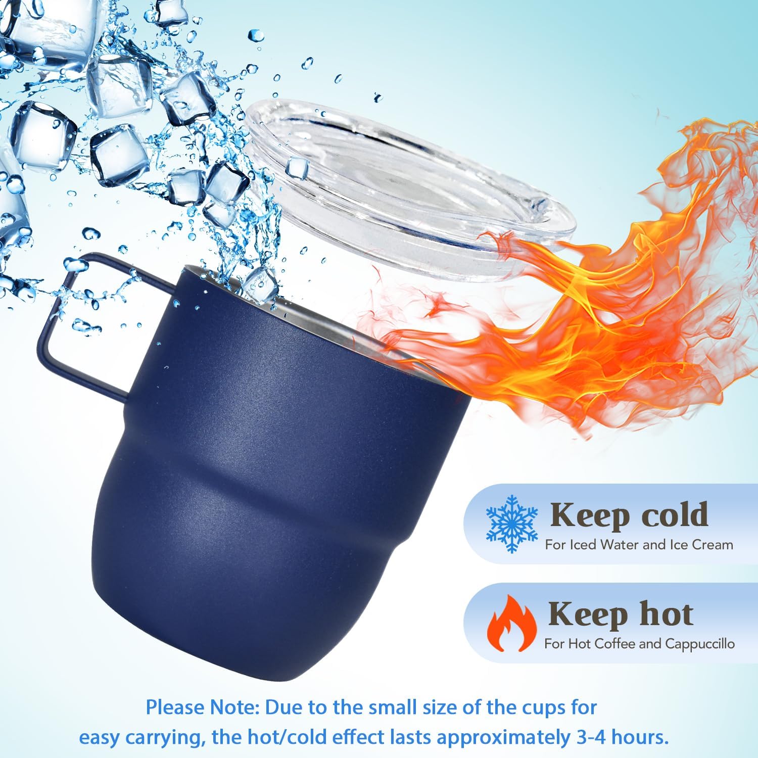 4oz Espresso Cup Set of 2, Insulated Espresso Mug With Lid and Straw, Espresso Shot Glasses with Handle, Double Walled Stainless Steel Small Expresso Shots Cup for Coffee