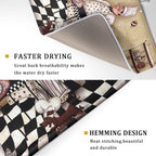 Fat Chef Dish Drying Mat For Kitchen Counter 18x24 Inch Microfiber Absorbent Drying Pad Chef Kitchen Drying Mat Dishes Pad Dish Drainer Rack Mats For Coffee Bar Decor Mats