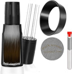 WDT Tool Espresso Distributor Accessory kit &1.7mm Thickness 150μm Mesh Puck Screen & 8 Magnets dosing ring Compatible with Breville Portafilter (WDT +54MM Black dosing ring&puck screen)