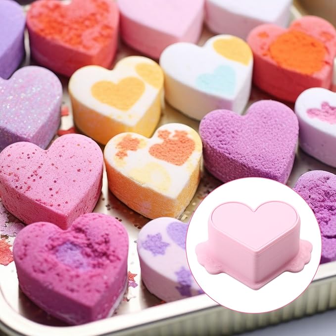 Cake Pop Cutter and Pusher Set - Round and Heart 3D Printed Mold Shapes Press | Baking Tools for Home, Birthday, Wedding Desserts | Reusable Design (Green,Pink)